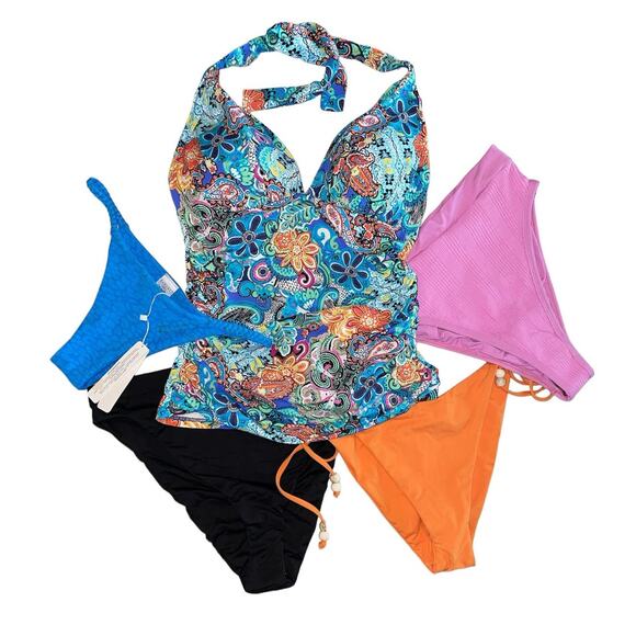 Bleu Rod Beattie Multicolor Paisley Tankini Swim Top - Picture 5 of 9